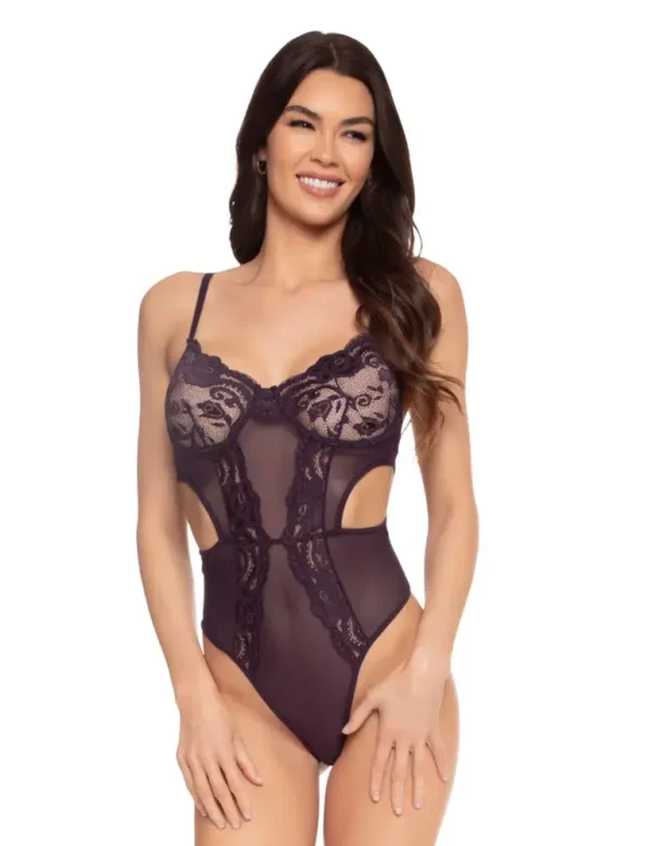 Amethyst Lace & Cutout Teddy