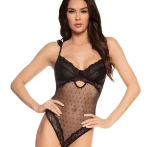Dotted Mesh & Lace Teddy