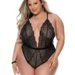 Embellished Plunging Teddy