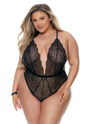 Embellished Plunging Teddy