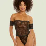 High-Leg Bodysuit w.Arm Cuffs