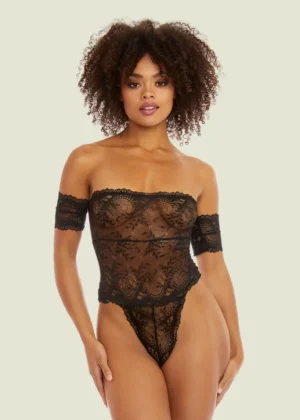 High-Leg Bodysuit with Arm Cuffs