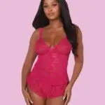 Lacy Magenta Cami & Shorts