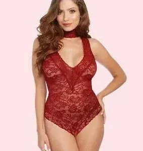 Ruby Red Bodysuit | Find Your Own Passion Ruby Red Lace Bodysuit