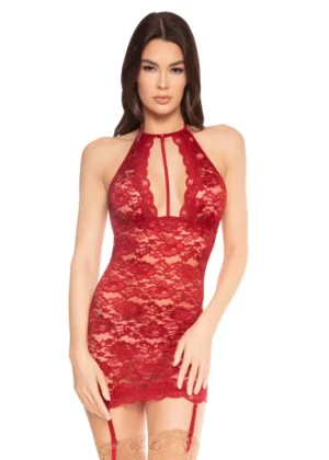 Sangria Lace Slip w/Garters