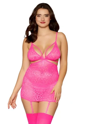 Mosaic Lace Garter Slip