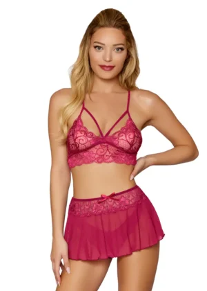 Lace Bralette wMatching Mini Skirt