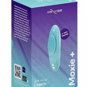 We-Vibe Moxie Wearable Rechargeable Silicone Panty Vibe Clitoral Stimulator with Remote Control - Aqua
