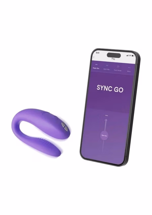We-Vibe Sync Go App Control Rechargeable Silicone Couples Vibrator - Light Purple v4