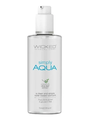 Wicked Simply Aqua Water Based Lubricant with Olive Leaf Extract 2.3oz