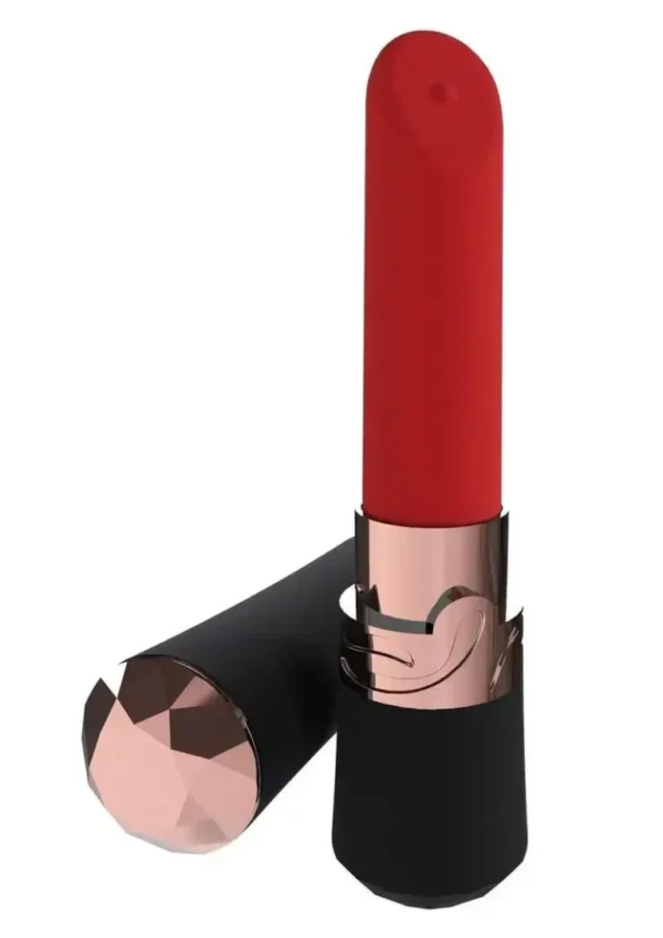 Loveline Dahlia 10 Function Silicone Lipstick Vibrator - Black_Red v3