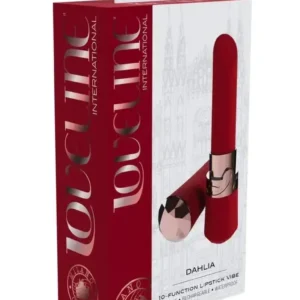 Loveline Dahlia 10 Function Silicone Lipstick Vibrator - Red v1