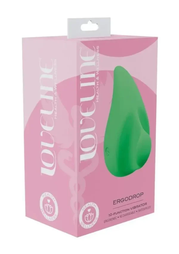 Loveline ErgoDrop 10 Function Rechargeable Silicone Massager-Green v1