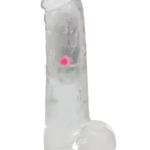 RealRock Rechargeable Dildo with Balls and Remote Control 7in - Clear v2