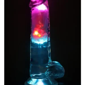 RealRock Rechargeable Dildo with Balls and Remote Control 7in - Clear v3