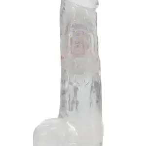 RealRock Rechargeable Dildo with Balls and Remote Control 7in - Clear v4