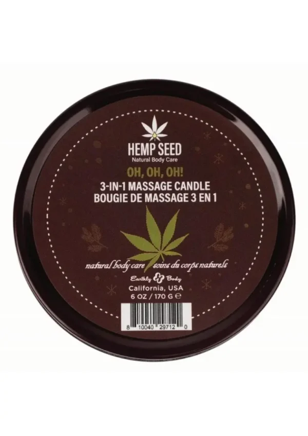Earthly Body Hemp Seed 3 In 1 Massage Candle - Oh Oh Oh v1