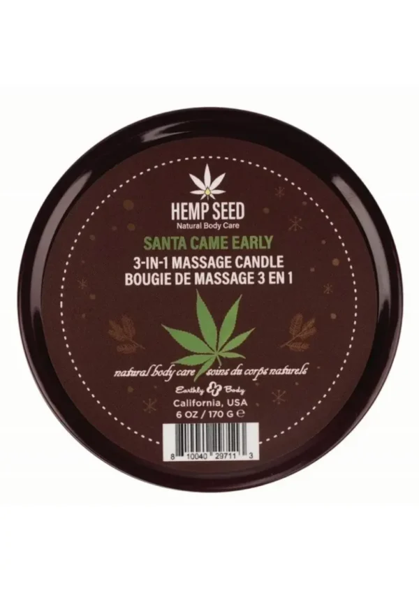 Earthly Body Hemp Seed 3 In 1 Massage Candle - Santa Came Early v1