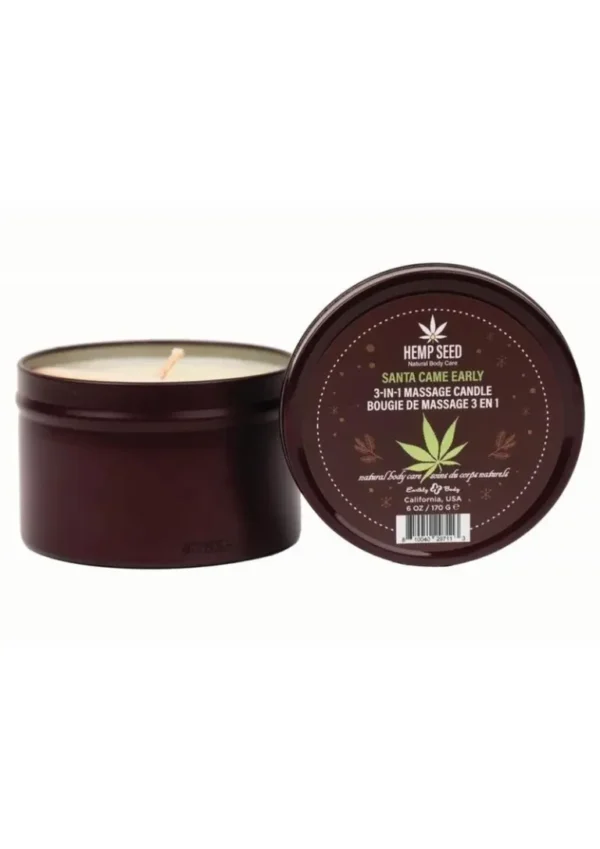Earthly Body Hemp Seed 3 In 1 Massage Candle - Santa Came Early v2
