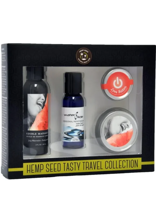 Earthly Body Watermelon Hemp Seed Tasty Travel Flavored Body Set