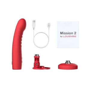 Lovense Mission 2 Silicone Rechargeable Vibrator - Red v4