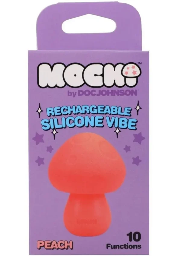 Mochi Mushroom Vibe 10 Function Silicone Rechargeable Vibrator - Peach v1