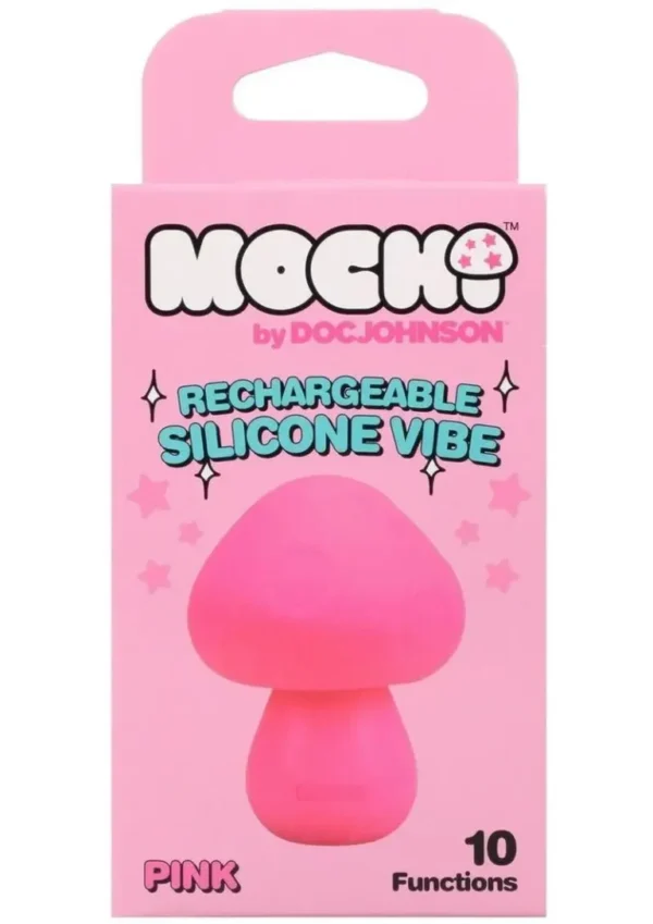 Mochi Mushroom Vibe 10 Function Silicone Rechargeable Vibrator - Pink v4