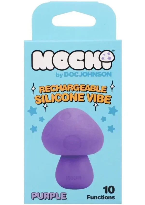 Mochi Mushroom Vibe 10 Function Silicone Rechargeable Vibrator - Purple v1