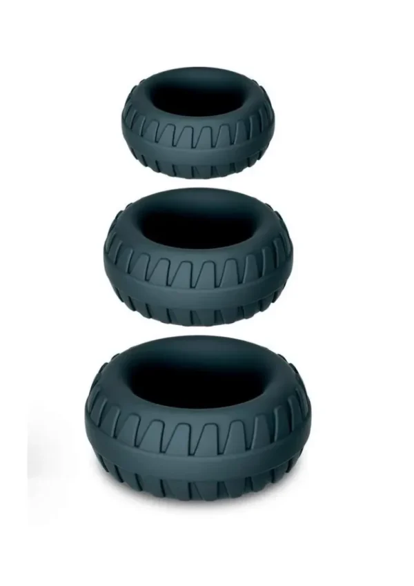 Performance Plus Drift Silicone Cock Rings 3 Piece Set - Black v2