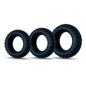 Performance Plus Drift Silicone Cock Rings 3 Piece Set - Black v3