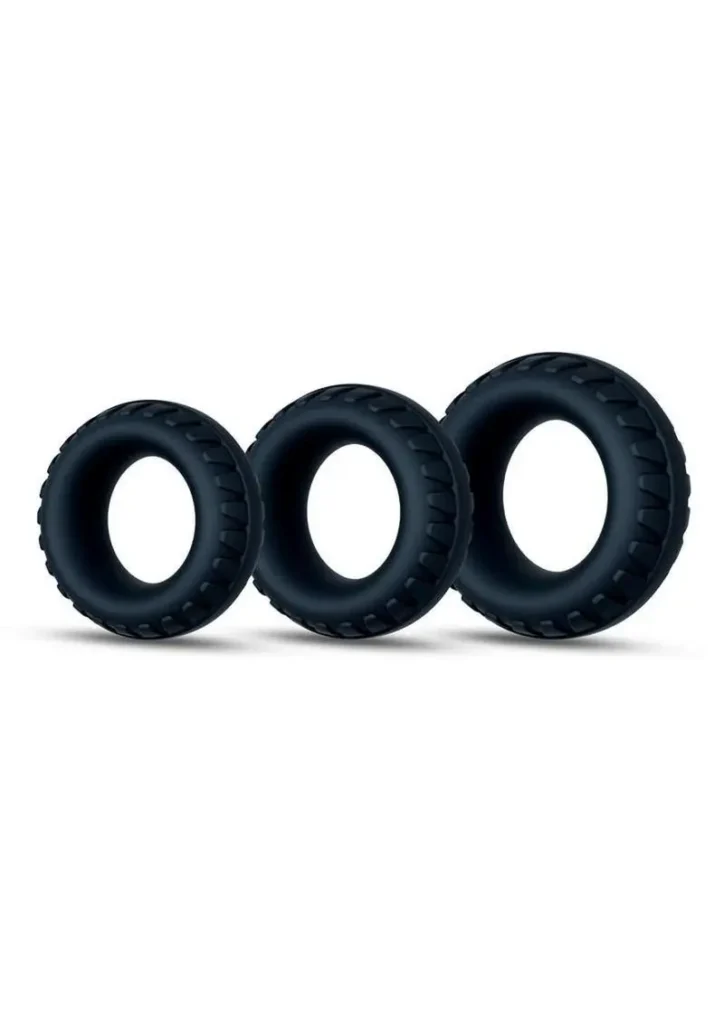 Performance Plus Drift Silicone Cock Rings 3 Piece Set - Black v3