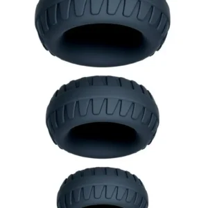 Performance Plus Drift Silicone Cock Rings 3 Piece Set - Black v4