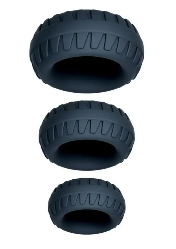Performance Plus Drift Silicone Cock Rings 3 Piece Set - Black v4