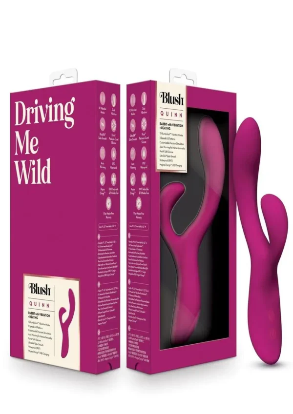 Quinn Rechargeable Silicone Rabbit Vibrator - Burgundy v1