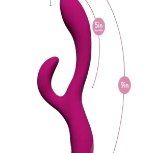 Quinn Rechargeable Silicone Rabbit Vibrator - Burgundy v4