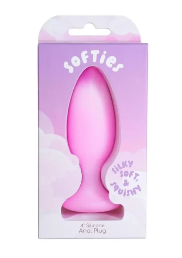 Softies Silicone Anal Plug 4in - Pink v1