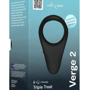 We-Vibe Verge 2 Rechargeable Silicone Vibrating Perineum Cock Ring - Black v1