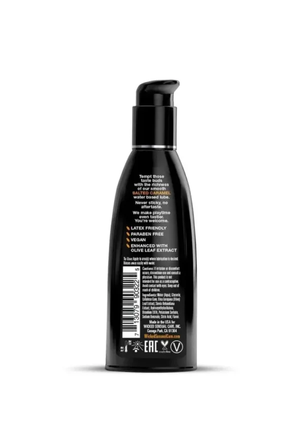 Wicked Aqua Water Based Flavored Lubricant Salted Caramel 2oz v2