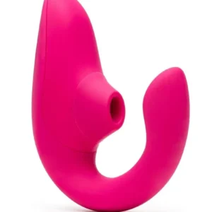 Womanizer Blend Rechargeable Silicone Vibrator with Clitoral Stimulator - Vibrant Pink v2