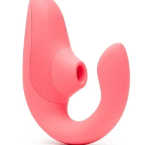 Womanizer Blend Rechargeable Silicone Vibrator with Clitoral Stimulator - Vibrant Rose v2