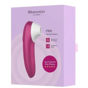 Womanizer Pleasure Air Pro Rechargeable Silicone Air Pulse Clitoral Vibrator - Vibrant Pink v1